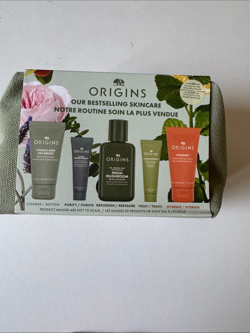 New ORIGINS Bestselling Skincare Five  Travel Set